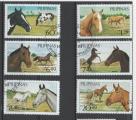PHILIPPINES N 1443  1448 o Y&T 1985 Chevaux (srie complte)