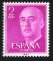 Espagne 1955 Oblitr Used Stamp Gnral Franco 2 pesetas cramoisi laqu
