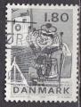 oblitration spctaculaire sur timbre du Danemark n 671 de 1978