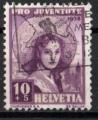 Suisse 1938; Y&T n 317; 10c + 5, jeune fille de Saint-Gall, projuvente