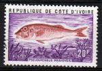 COTE D'IVOIRE N 355 o Y&T 1973 Poissons (Pseudupeneus prayensis)