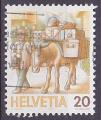 Timbre oblitr n 1264(Yvert) Suisse 1987 - Transport  dos de mulet