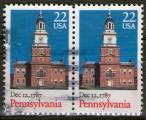 **   ETATS-UNIS   22 c  1987  YT-1777  " Ratification Pennsylvanie "  (o)   **