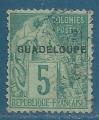 Guadeloupe N17 Alphe Dubois 5c surcharg GUADELOUPE oblitr
