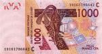 Afrique De l'Ouest Burkina Faso 2019 billet 1000 francs pick 315s neuf UNC