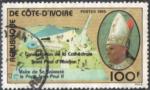 Cte d'Ivoire (Rp.) 1985 - Visite de S.S. le Pape Jean-Paul II, obl. - YT 728 