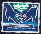 France 1994 Oblitr rond Tunnel sous la Manche Mains et TGV  2,80 Y&T 2881