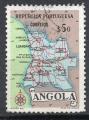 Angola Yvert N383 Oblitr 1955 Carte du pays 0,50$