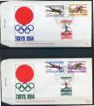 13-7-1964 Fdc serie 545/50  Jeux Olympiques Tokyo - Sports -   Cote 8 