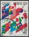 Norvge 1994 Oblitr Jeux Olympiques Hiver Lillehammer Drapeaux Y&T NO 1105 SU