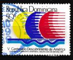 Rpublique Dominicaine 1987 YT 1015 Obl 500 ans dcouverte Rgate Amiral Colomb
