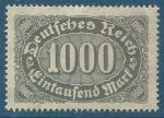 Allemagne N187 1000m gris neuf avec charnire