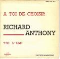 SP 45 RPM (7")  Richard Anthony / Beatles  "  A toi de choisir  "