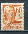 Timbre Allemagne Wurtemberg  1947   Neuf *  TCI  N 10   Y&T   