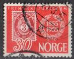 Norvge 1955; Y&T n 356; 30o, centenaire du timbre Poste