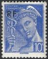 FRANCE - 1944 - Yt n 657 - N** - Type Mercure 0,10c outremer surcharg RF