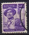 EGYPTE  N 318 Y& o 1953 Dfense soldat
