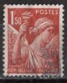 France 1944; Y&T n 652; 1F50, Type Iris rouge-brun