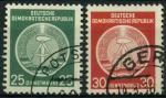 Allemagne, Ex-R.D.A : Service n 10 et 11 oblitr anne 1954