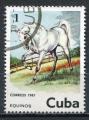 Timbre  CUBA   1981  Obl  N  2288    Y&T   Chevaux