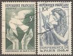 france - n 761/762  la paire oblitere - 1946