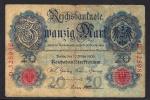 Allemagne 1906 billet 20 Mark (1) pick 25a VF ayant circul