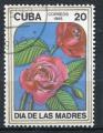 Timbre de CUBA 1985  Obl  N 2629  Y&T   Fleurs Roses