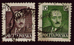 Pologne 1950 - YT 589-590 -  oblitr - prsident Boleslow Bierut