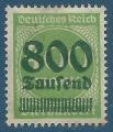 Allemagne N277 400m vert-jaune surcharg 800 Tausend neuf avec charnire