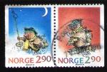 NORVEGE Oblitration ronde lot 2 timbres Used stamps personnages bande desinne