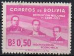 Bolivie : Y.T.343 - 1er  Anniv. Rvolution nationale - oblitr - anne 1953