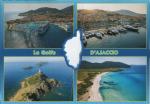AJACCIO (20) - le Golfe: port, les Sanguinaires, plage,carte Corse en videment