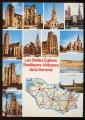 CPM 80 Les Belles Eglises de la SOMME + carte  Michelin N 989  Multi-vues