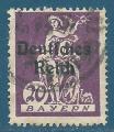 Allemagne N118D Bavaria 20p violet surcharg Deutsches Reich oblitr