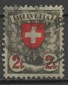 Suisse 1924; Y&T n 211; 2F noir & rouge sur gris, blason suisse