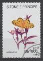 SAO TOME ET PRINCIPE N 1152 o Y&T 1993 Fleurs et Papillon (Borboletas)