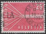 SUISSE - 1957 - Yt n 595 - Ob - EUROPA 0,25c rouge