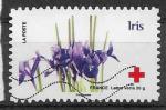 2014 FRANCE Adhesif 993 oblitr, croix-rouge, iris , piquage dcal