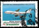 Madagascar 1987 YT PA195 Obl 25 ans Air Madagascar Boeing 737
