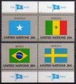 N.U./U.N. (New York) 1983 - Drapeaux, srie 4 Val, tabs - YT 402-05 **