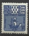 St Pierre & Miquelon 1947; Y&T n Taxe 68; 30c bleu, armoirie