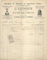 Facture Entreprise de marbrerie et monuments funbres Ledoux - Le Raincy - 1907