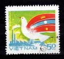 AS23 - Anne 1984 - Yvert n 526-527 - Cooperation, laos,,Kampuchea,Viet-Nam
