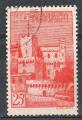 Monaco 1954; Y&T n 397; 25F rouge, vue du Palais