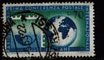 Italie 1963 - YT 888 - oblitéré - timbre avec Horn mail et globe