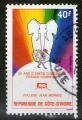 **  CTE d' IVOIRE   40 F  1987  Sc-831  " Amiti Franco-Ivoirienne "  (o)  **