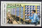 POLOGNE N 2533 o Y&T 1980 Journe du timbre (Salle de tri des lettres)