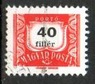 Hongrie Yvert Taxe N227B oblitr 1958 chiffre 40 filler