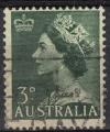 Australie 1953 Oblitr Used Queen Reine Elizabeth II vert fonc SU