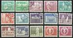 RDA 1973; Y&T n 1500  1513 & 1643; srie complte 15 timbres; Divers Monuments